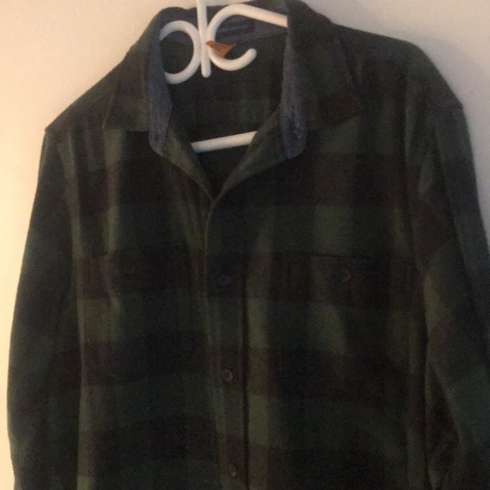 Luxe Performance fuzzy green and black lumber jack fleece button up Extra Warm!
